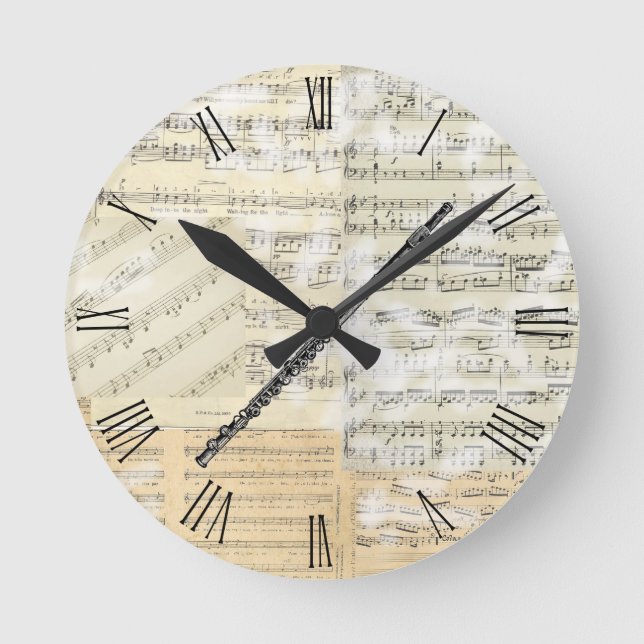 Horloge vintage de musique de cannelure (Recto)