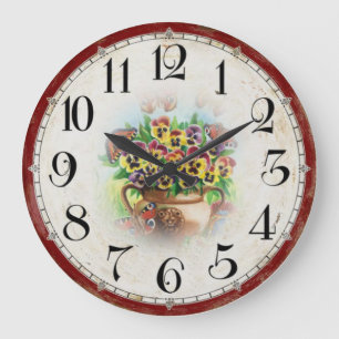 Horloge Vintage des fleurs en acrylique