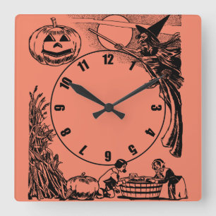 Horloge vintage du mur d'Halloween