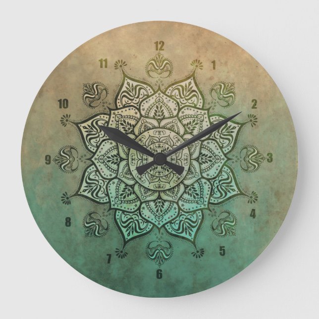 Horloge vintage indienne Mandala Bohemian (Recto)