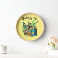 Vintage New York City statue of liberty Travel art