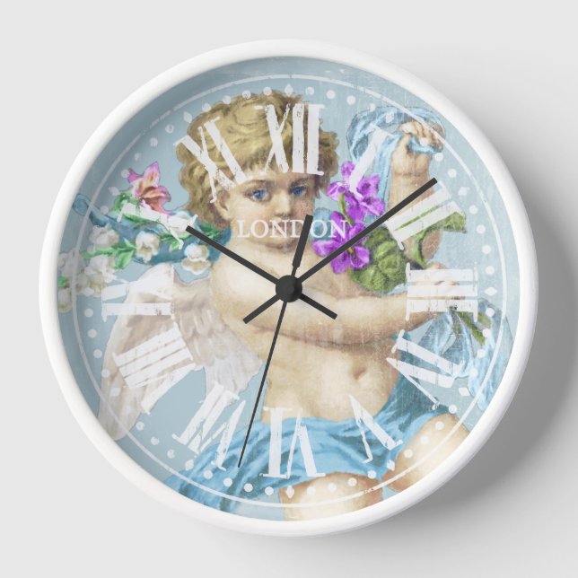 Horloge vintage Numéros romains Cherub Blue (Recto)