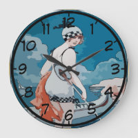 Horloge vintage pour femme et canoë