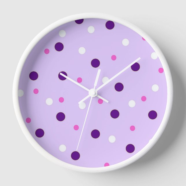 Horloge Violet avec Pois roses (Recto)