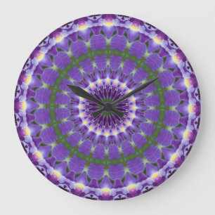 Horloge violette Iris Kaleidoscope