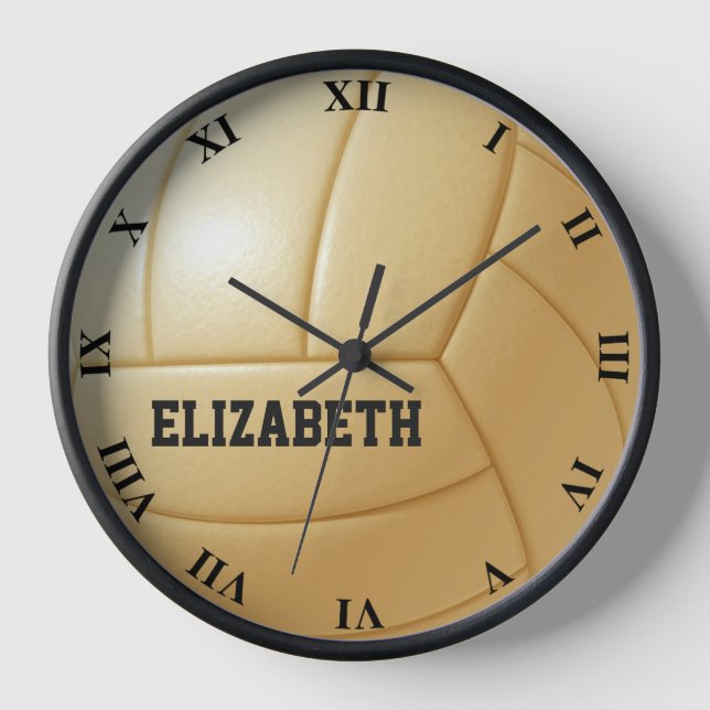 Horloge Volleyball Custom Ball Avec Votre Nom (Recto)