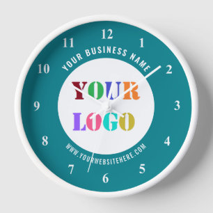 Horloge Votre Logo Entreprise Étiquette Texte Personnalisé