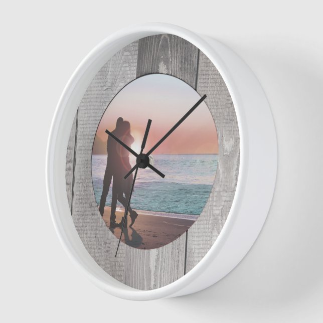 Horloge Votre Photo Étoile Bois Décor Maison (Angle)