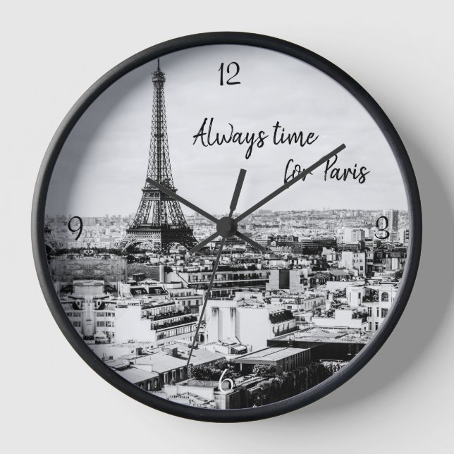 Horloge Voyage à thème, Paris en noir et blanc (Recto)
