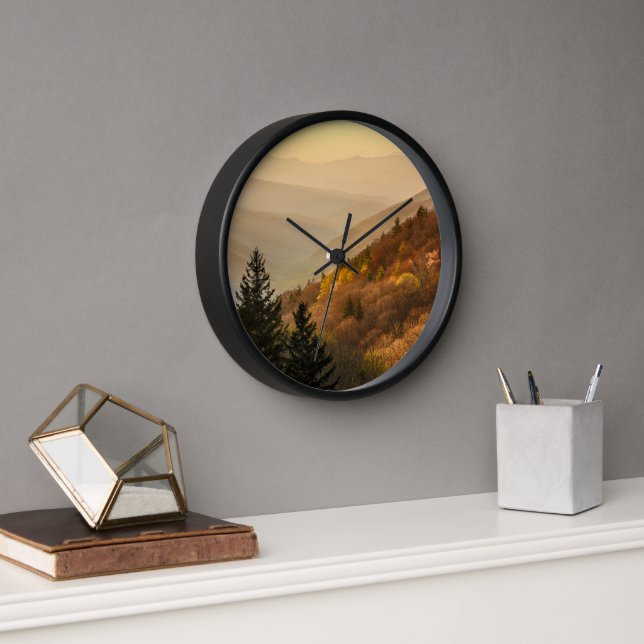 Horloge Vue sur la vallée d'Oconaluftee | Caroline du Nord (Bureau)