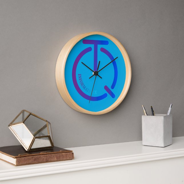 Horloge Wall Clock, 10" Round Natural Wood Frame (Bureau)