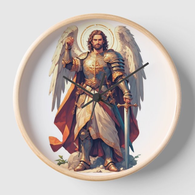 Horloge Warrior Archangel Michael Wall Clock (Recto)