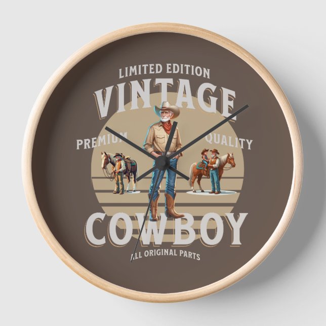 Horloge Western Rodeo Vintage Cowboy (Recto)