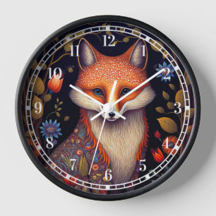 Horloge Whimsical Fox Woodland Imaginaire Art