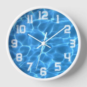 Horloge White Athletic Outline Grunge Numéro Piscine