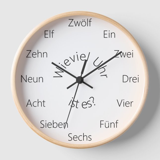 Horloge "Wieviel Uhr ist es ?" Langue allemande personnali (Recto)