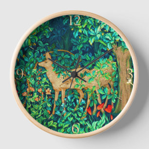 Horloge William Morris Forest Deer Art nouveau