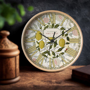 Horloge William Morris Pomegranate Lemons Motif Vintage