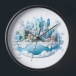 Horloge Winter Wonderland Wall Clock - Snowy City Skyline<br><div class="desc">Winter Wonderland Wall Clock Bring the magic of a snowy city skyline into your home with this stunning wall clock. Featuring a whimsical illustration of a bustling metropolis nestled in a winter wonderland, this clock is sure to enchant and delight. The detailed cityscape, with its towering skyscrapers, domes, and spires,...</div>