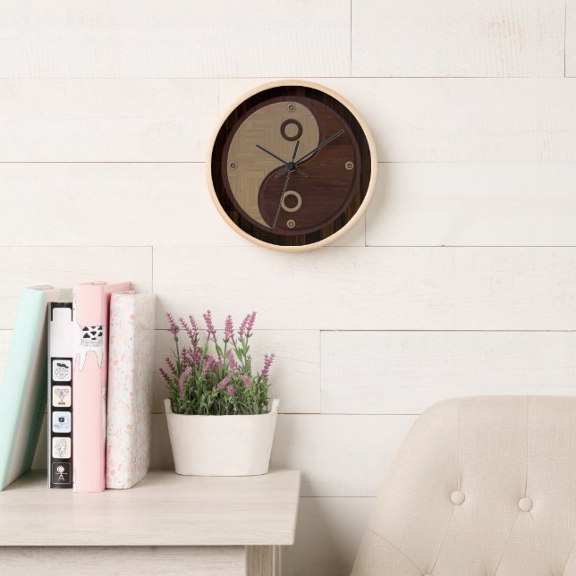 Horloge Wood Yin Yang (Salle de lecture)