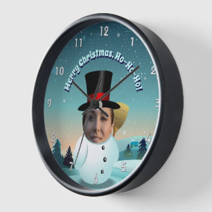 Horloge Xmas Snowman Avec N'Importe Quel Visage