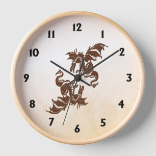 Horloge Yin Yang Dragons