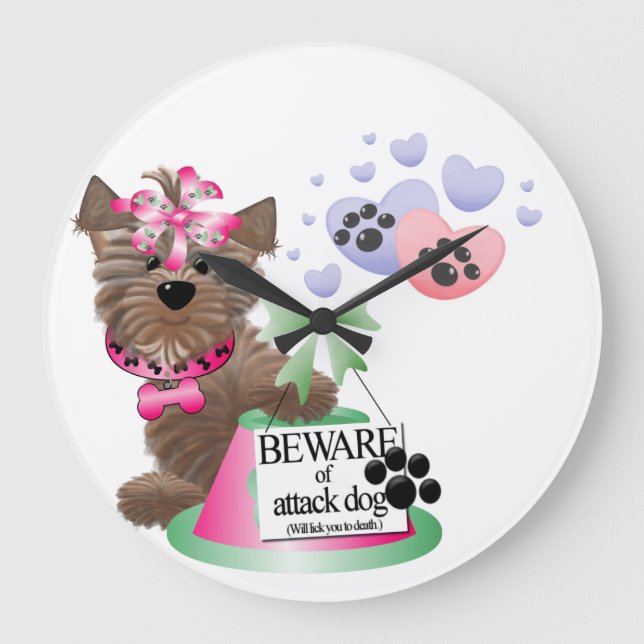 Horloge Yorkie ronde (grande) (Recto)
