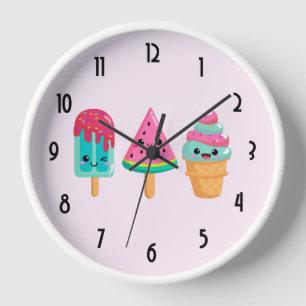 Horloge Yummy Ice Cream Trio Vibe été