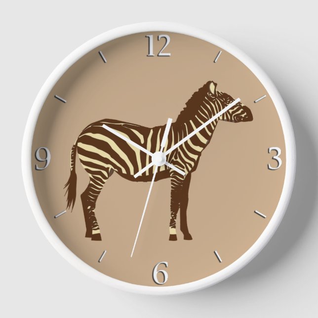 Horloge Zèbre - Chocolat Brown et Camel Tan (Recto)