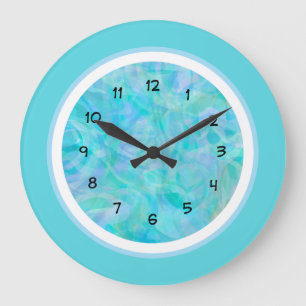 Horloges Abstraites Turquoises Et Mur Vert