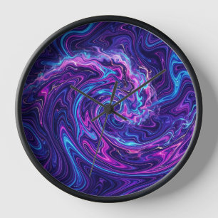 Horloges Art Cosmique Violet de Vague Océanique Ab
