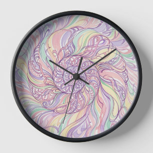 Horloges Artistiques à l'Encre Pastel Spirale de C