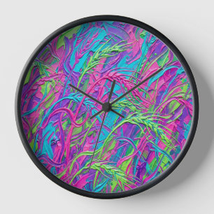 Horloges Artistiques Abstraites Champ de Blé Néon