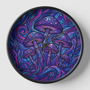 Horloges Artistiques Abstraites de Champignons Cos