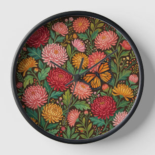 Horloges Artistiques Abstraites Fleur de Chrysanth