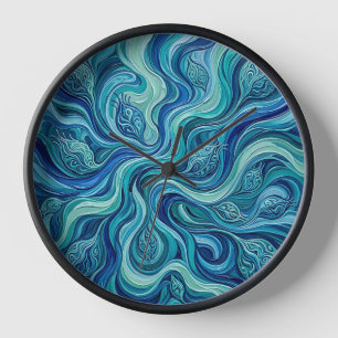 Horloges Artistiques Gousses de Semence Océan Bleu
