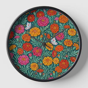 Horloges Artistiques Jardin de Soucis Papillons Ab