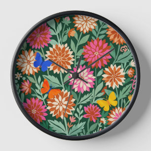 Horloges Artistiques Matisse Dahlias Papillons