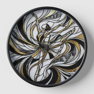 Horloges Artistiques Mouvement Doré Danseur Abstra