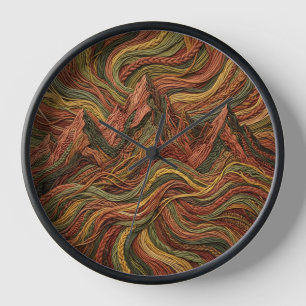 Horloges d'art à gamme de montagnes abstraites et