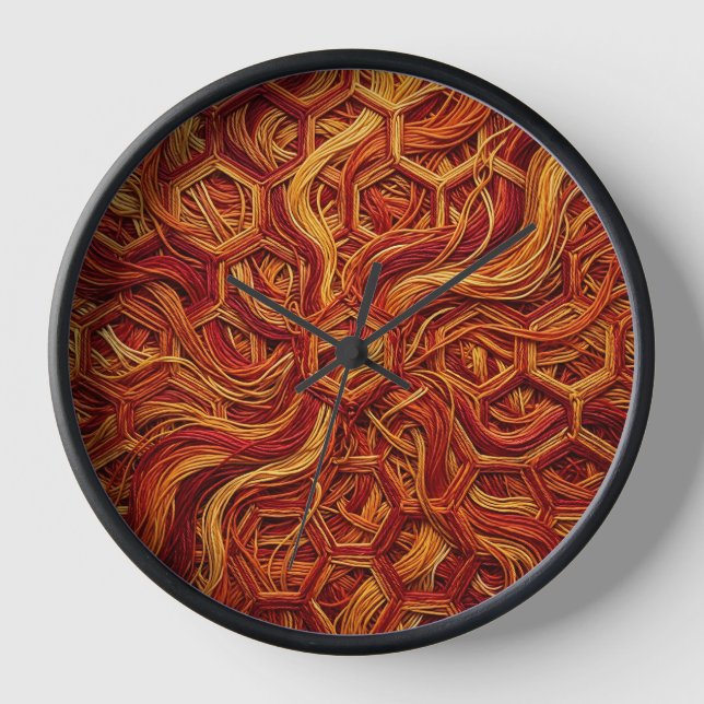 Horloges d'art abstrait en nid d'abeille hexagonal (Recto)