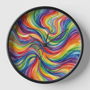 Horloges d'art de couleur arc-en-ciel balayées par