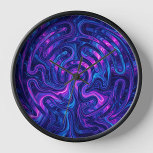 Horloges d'art en labyrinthe cosmique abstrait vio