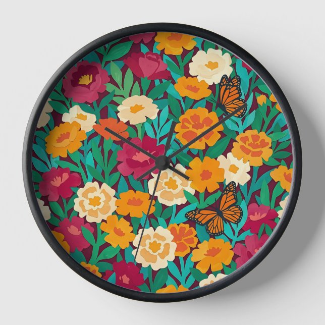 Horloges d'art Matisse Marigolds Monarchs Abstrait (Recto)