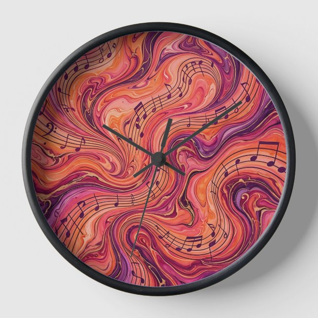Horloges d'art Notes de Musique Abstraites Coucher (Recto)