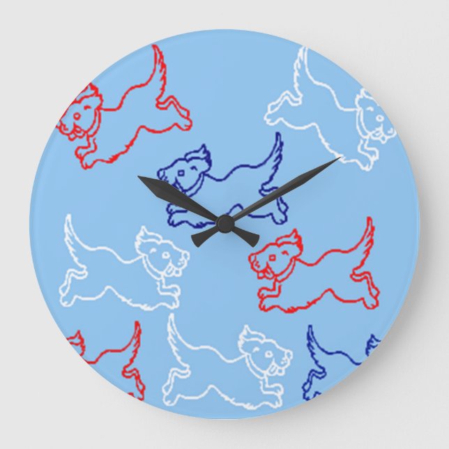 Horloges de concepteur - Dessins de chien - Rouge  (Recto)
