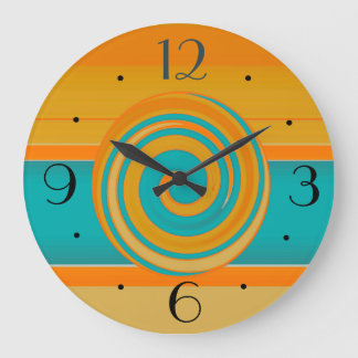Horloges de cuisine simplistes sarcelle or et oran