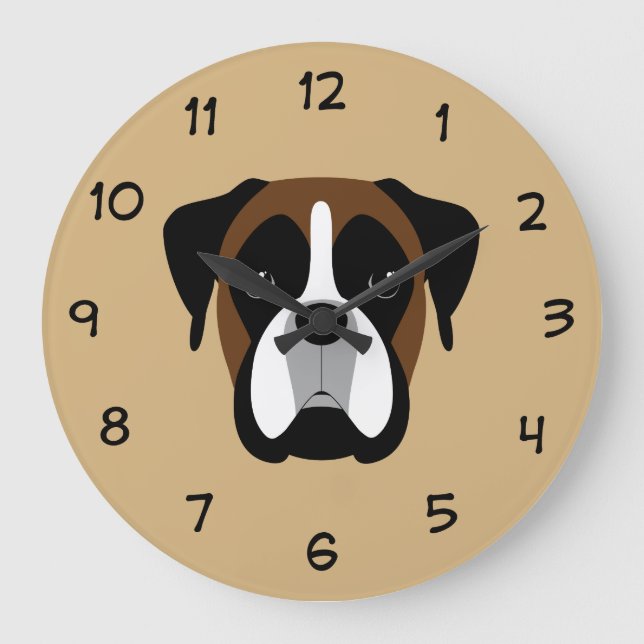 Horloges de décoration murale pour chien de boxer (Recto)