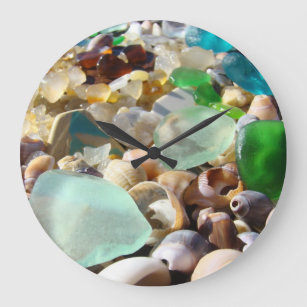 Horloges décoratives en verre de mer