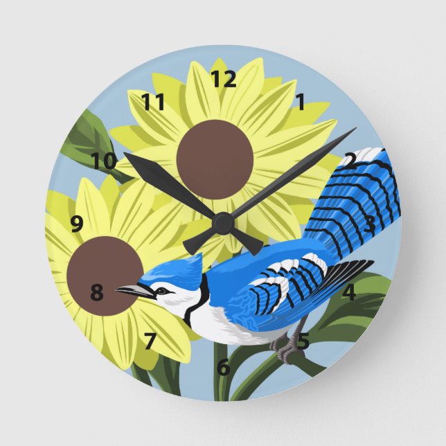 Horloges d'oiseaux bleu Jay (Recto)